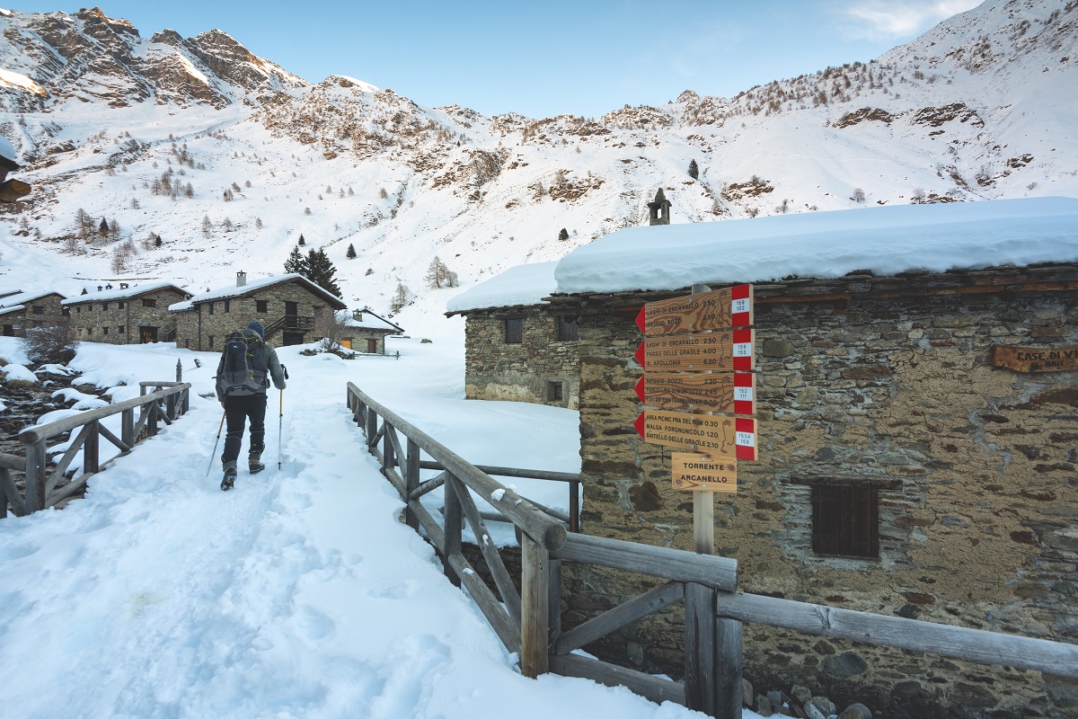 Valle Camonica in inverno con neve
